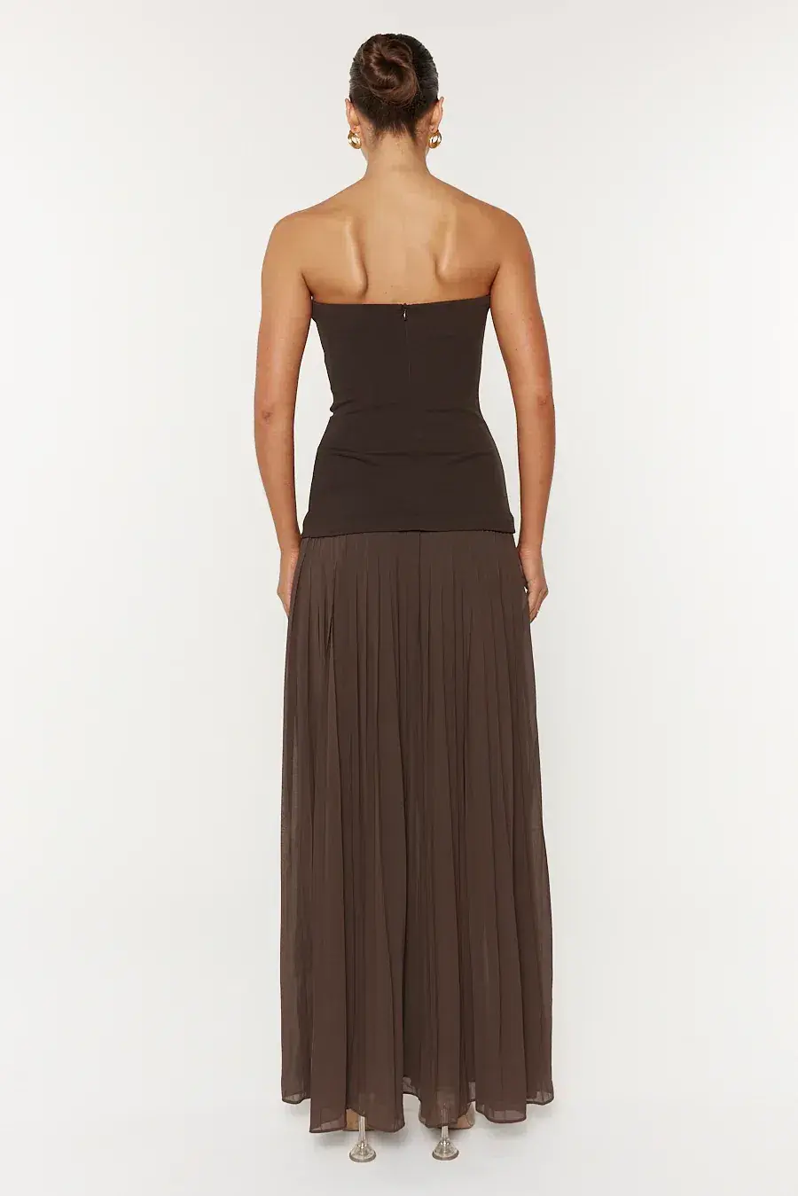 She Is Olla Espresso Nicolette Midi Dress in Brown Size 6 for rent on The Volte - main image