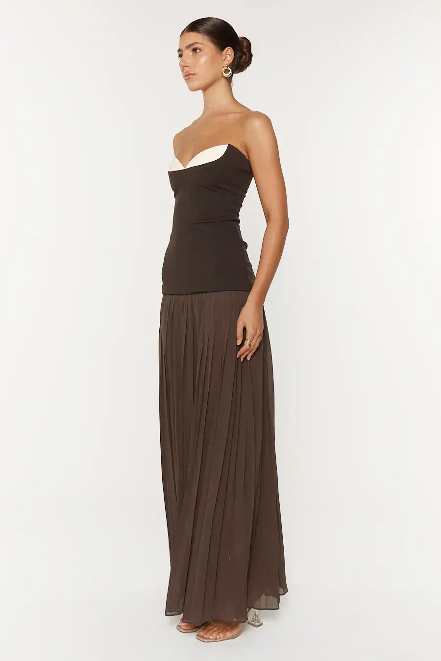 She Is Olla Espresso Nicolette Midi Dress in Brown Size 6 - Image 2