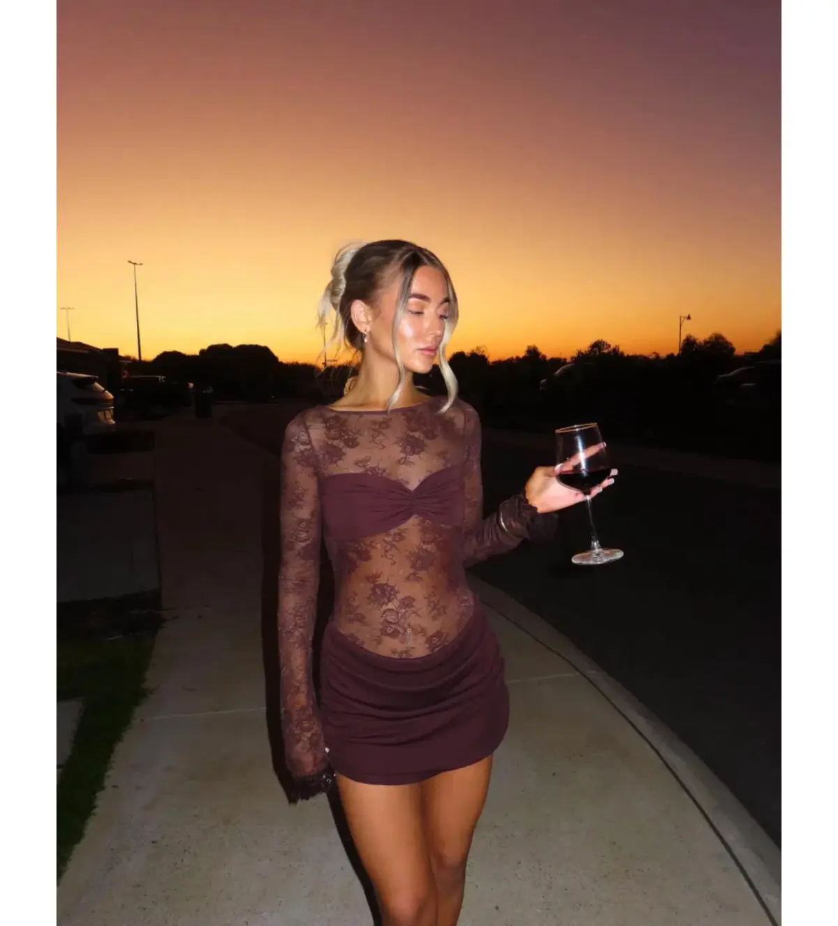 Benni Oskar Mini Dress Chocolate Size 10 - Image 4