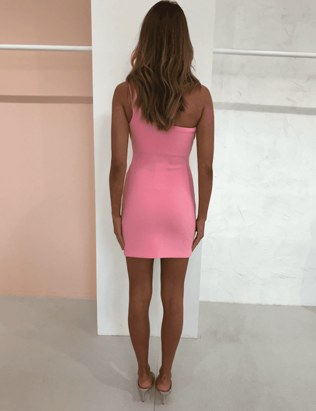 Bec & Bridge Paloma Mini Dress Flamingo Pink Size 8 for rent on The Volte - main image