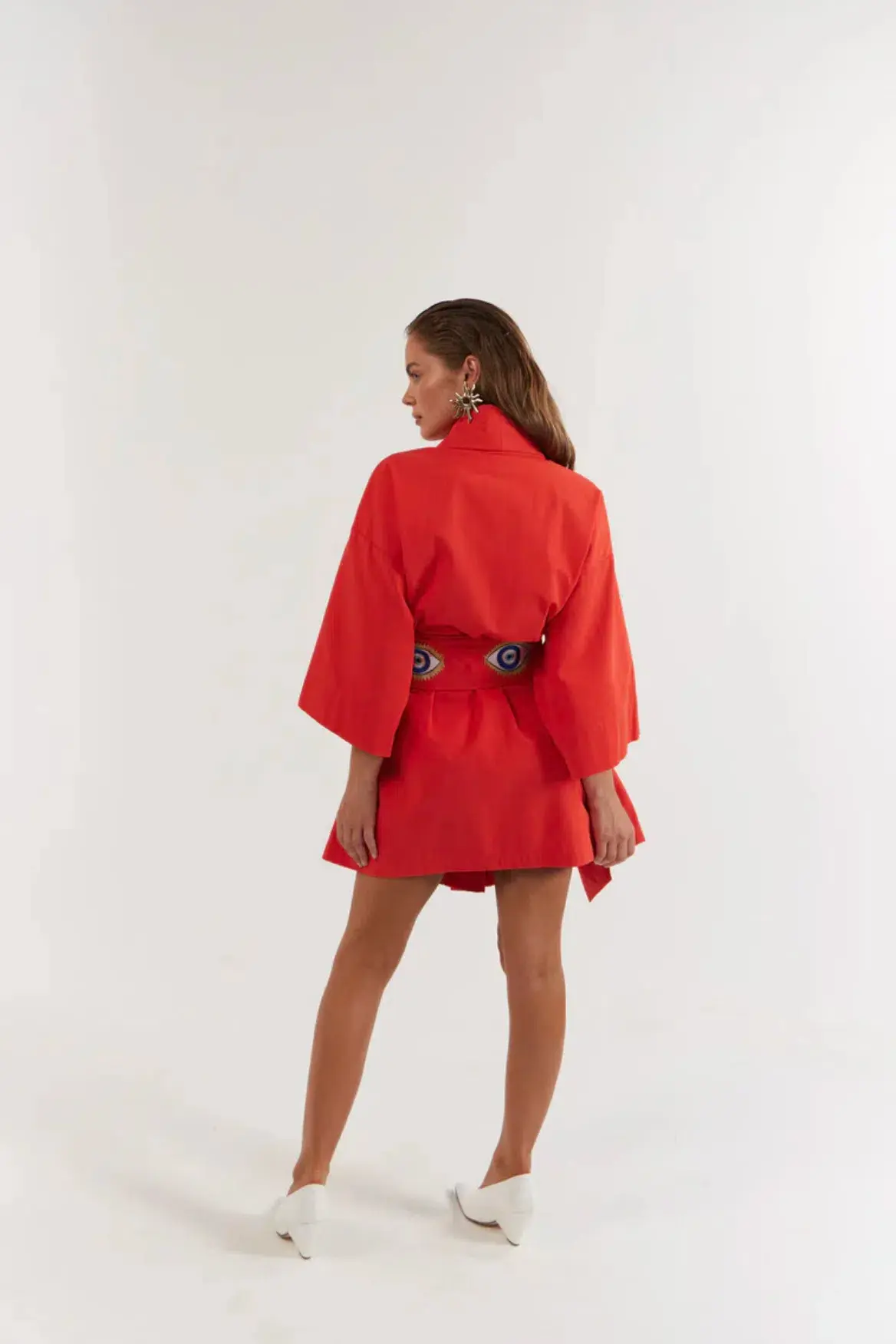 La Bohme Girls Nirvana Robe Dress Tangerine Evil Eye Size S-M  6-12 - Image 5