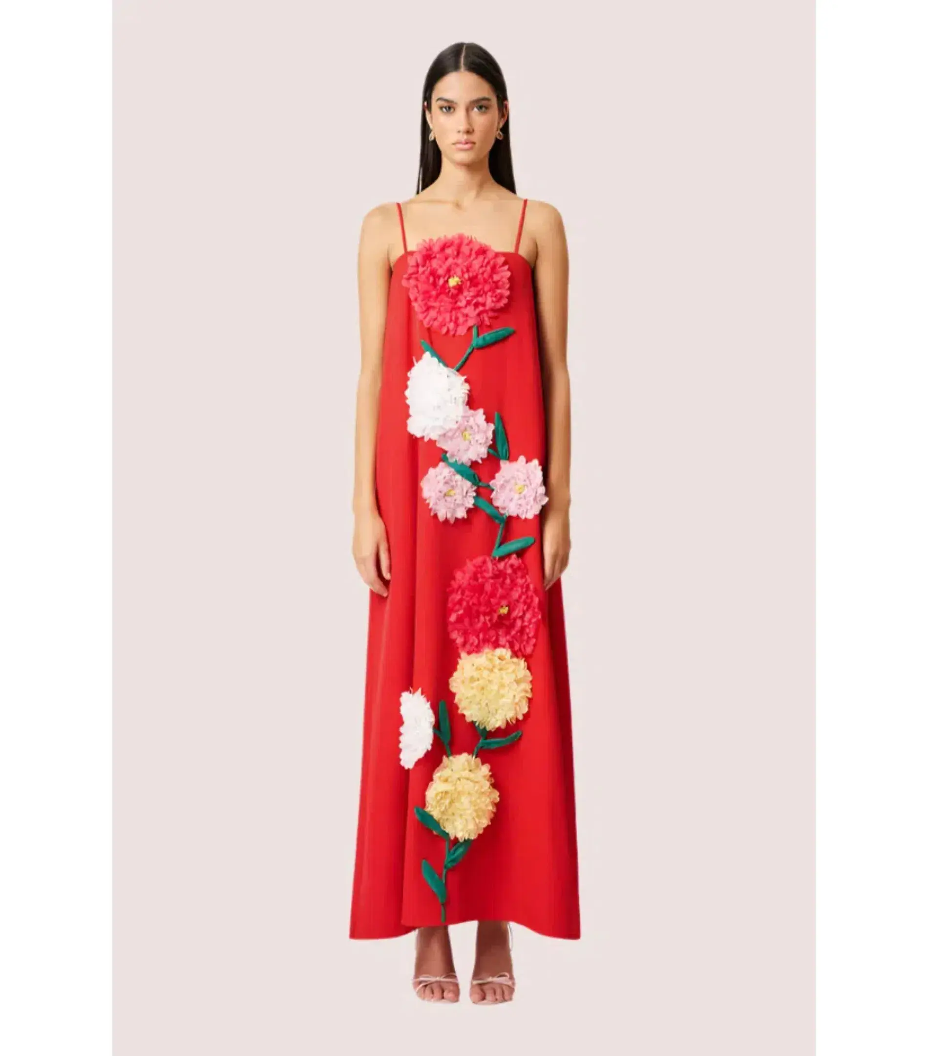 Elliatt Buttercup Embroided Maxi Dress Red Size AU 10 - Image 1
