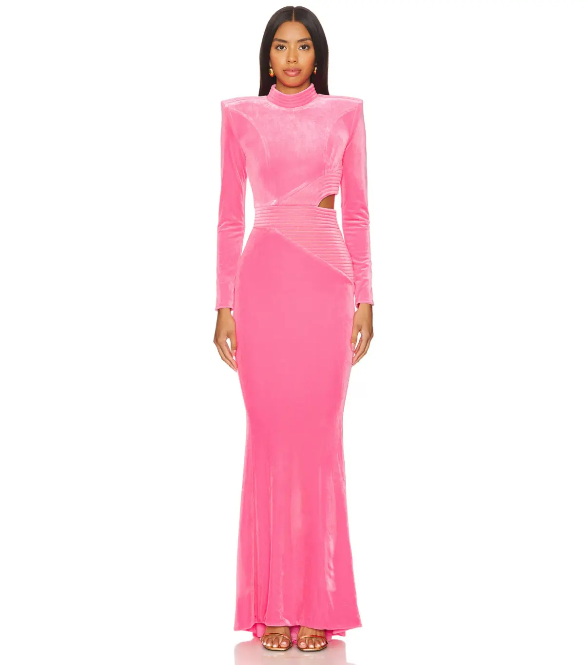 Zhivago Message to Love Maxi Gown Neon Pink Velvet Size AU 6  - Image 1