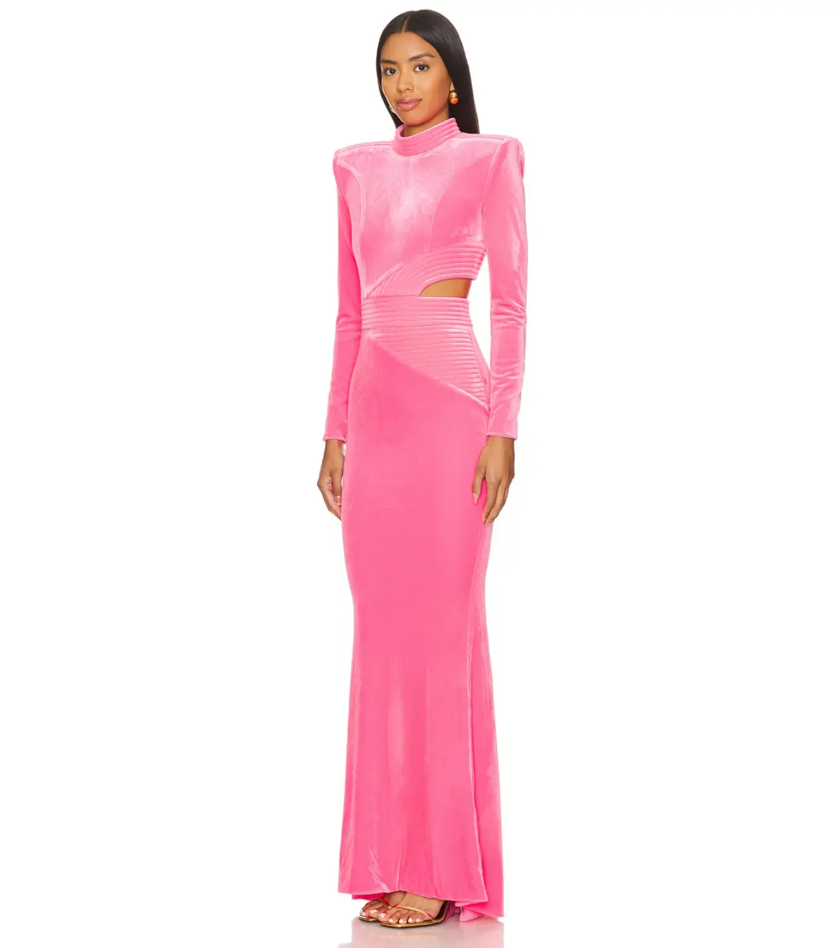 Zhivago Message to Love Maxi Gown Neon Pink Velvet Size AU 6  - Image 2