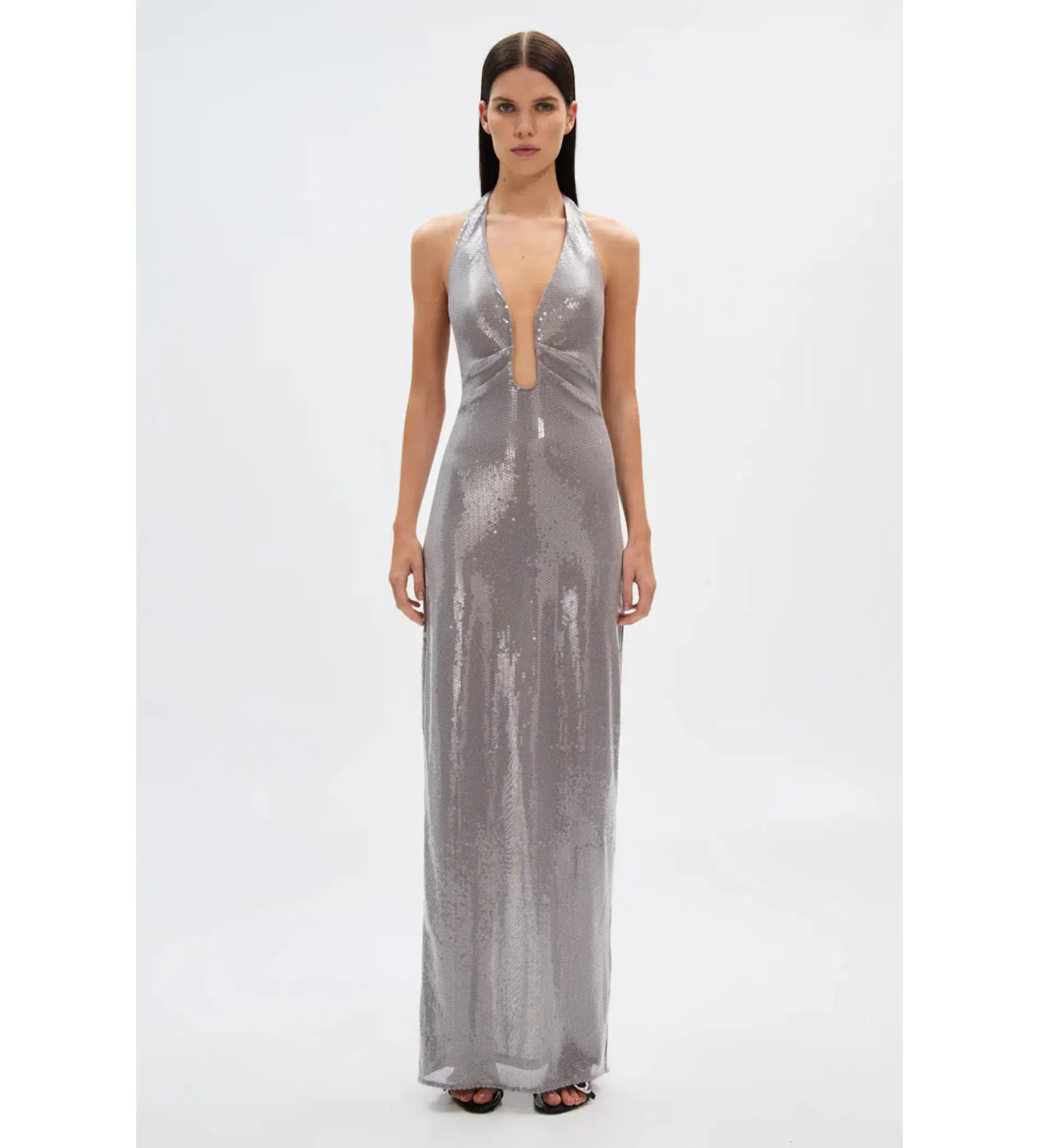 Misha Alusia Sequin Dress Silver Size 10/M - Image 1