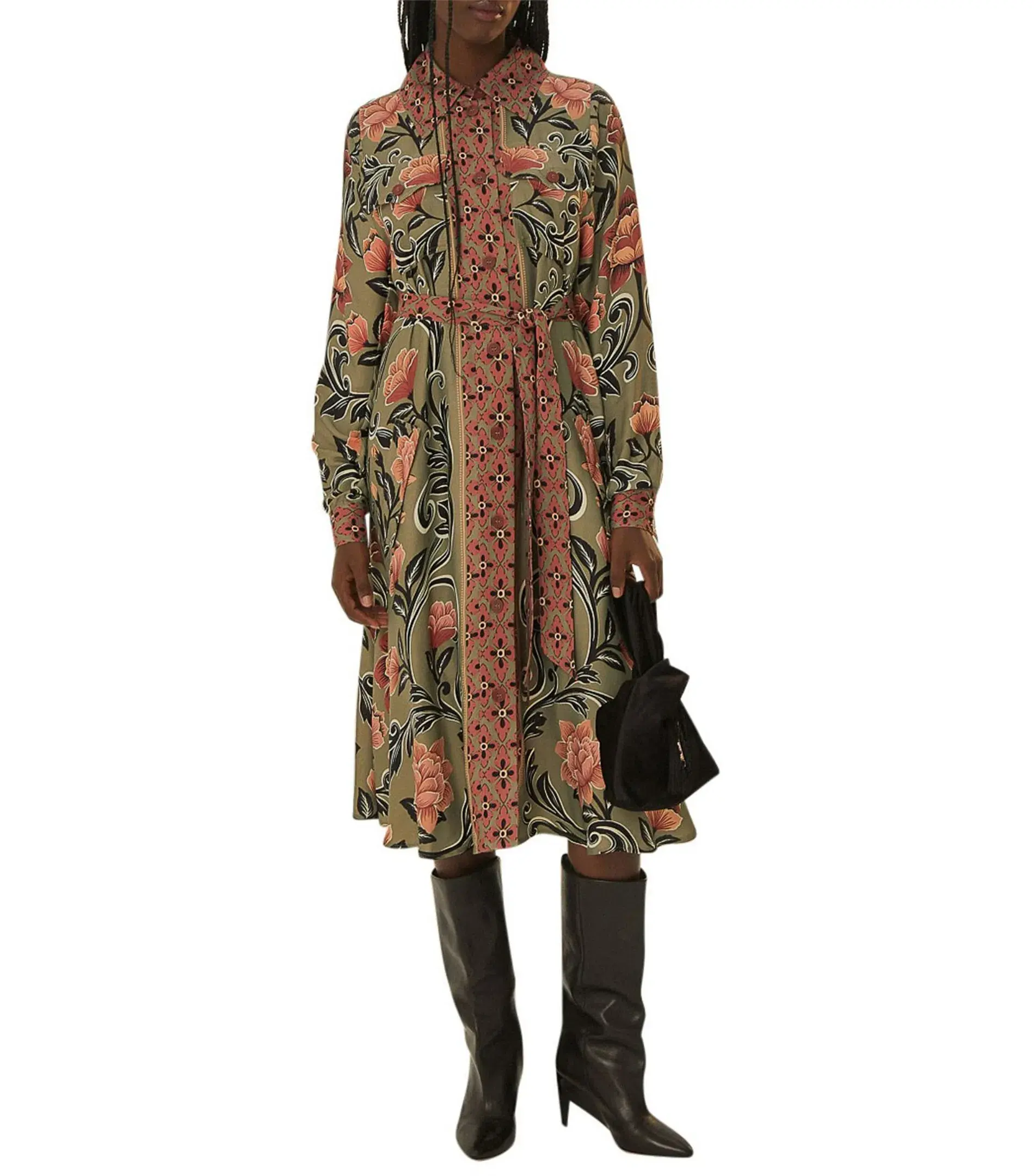 Farm Rio Arabesque Midi Dress Floral Green Size 18/L - Image 1