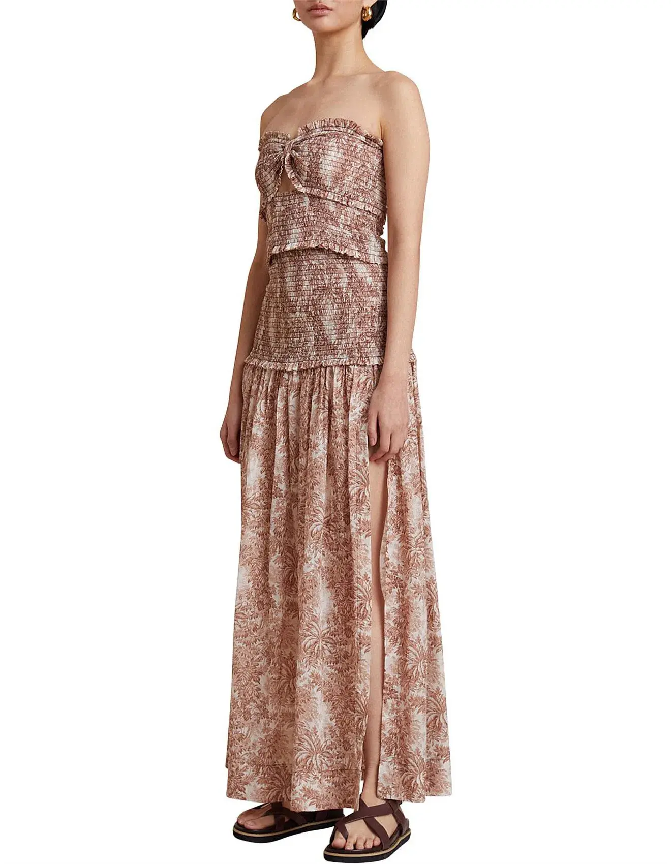 Bec and Bridge Gloria Maxi Floral Strapless Dress in Brown Size 10 - Image 2