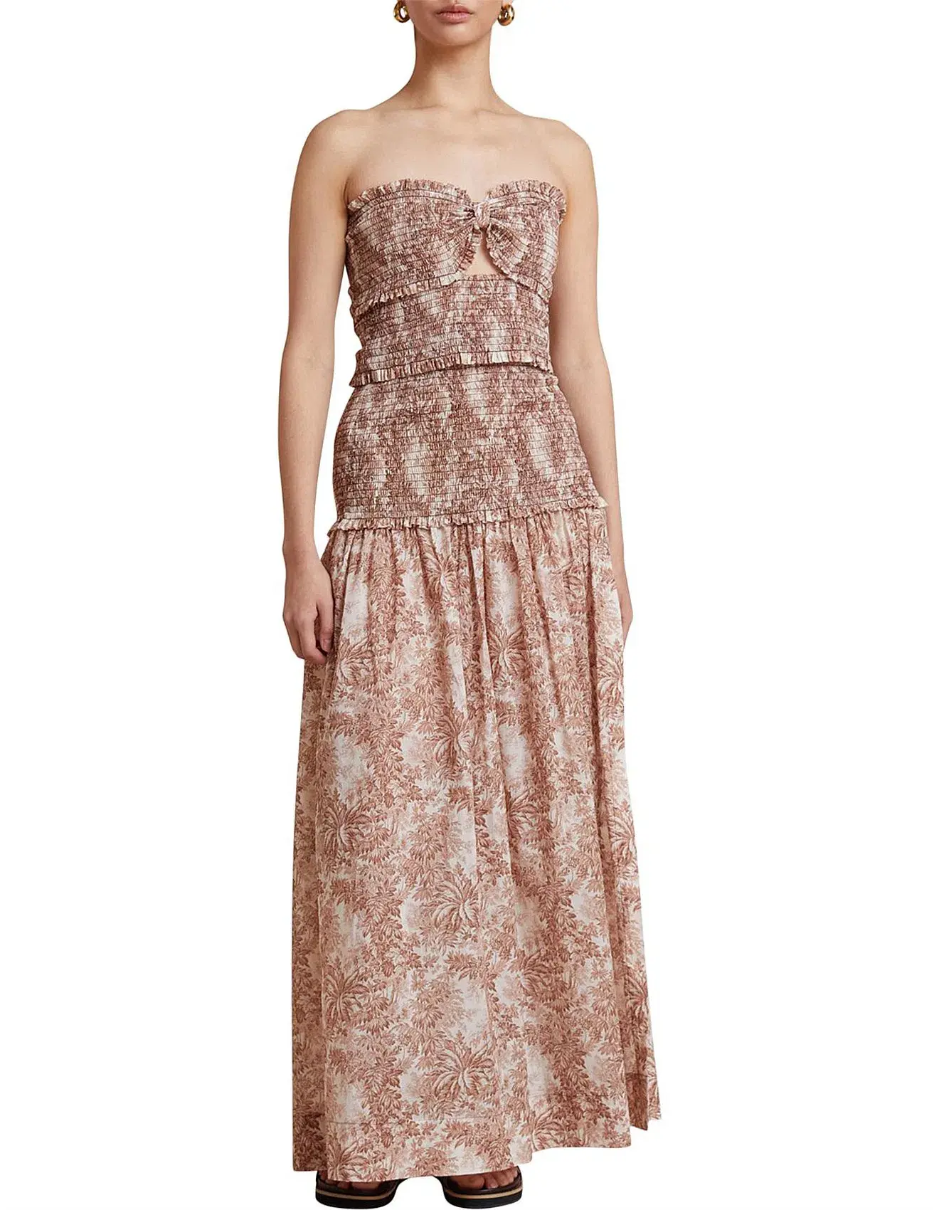Bec and Bridge Gloria Maxi Floral Strapless Dress in Brown Size 10 - Image 1