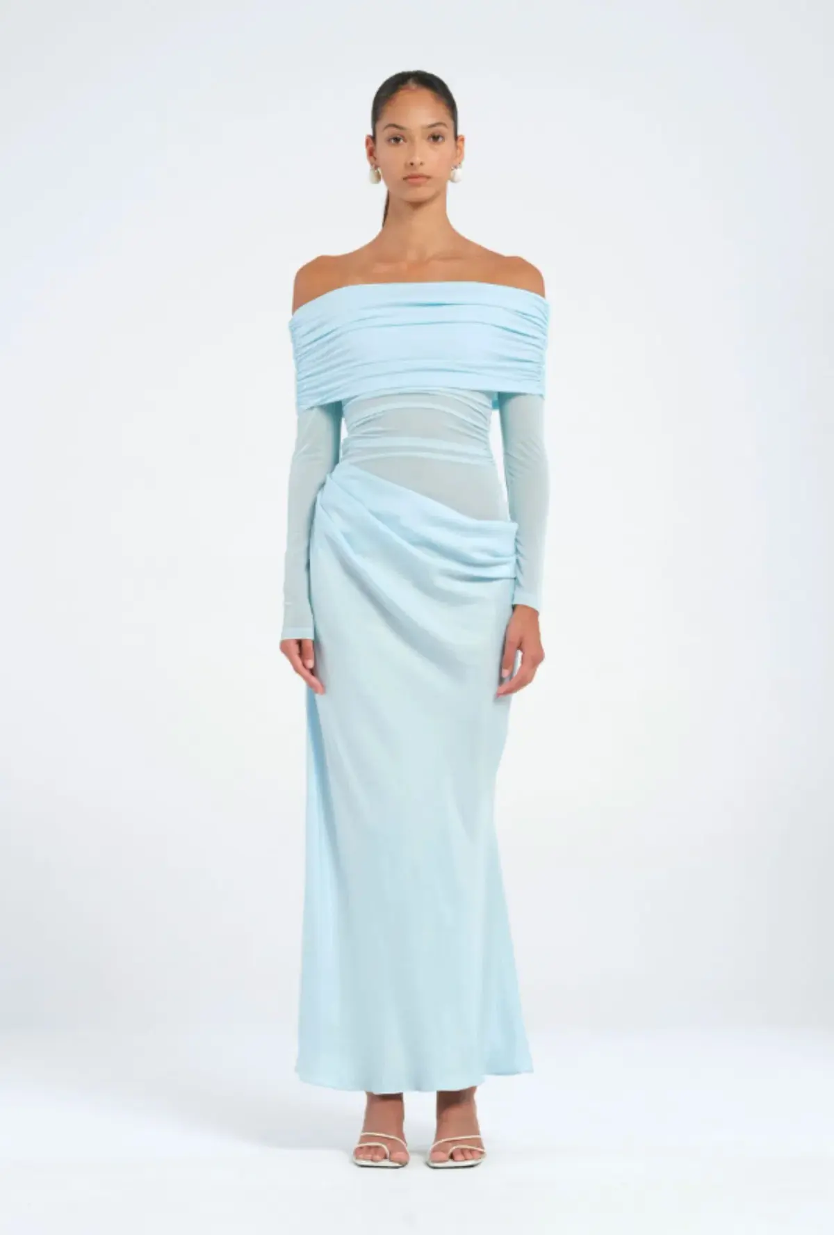 Benni Yasmin Off Shoulder Dress in Baby Blue Size 6 - Image 1