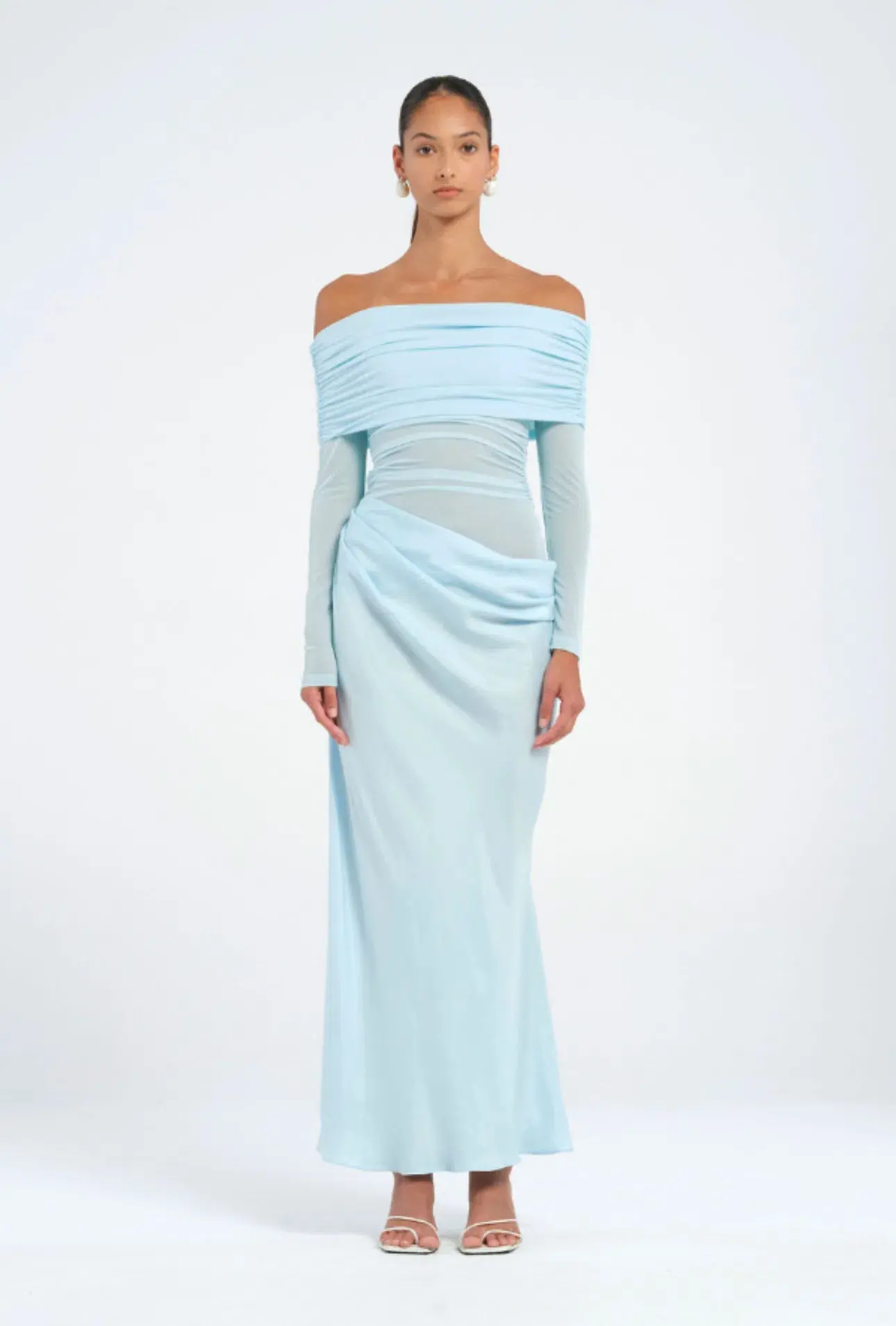 Benni Yasmin Off Shoulder Dress in Baby Blue Size 8 - Image 1