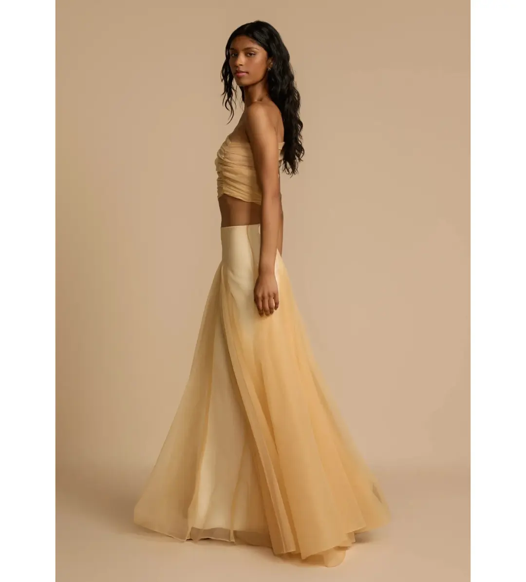Arcina Ori Violetta Top and Maxi Skirt Set Gold Size XS AU 6 for rent on The Volte - main image