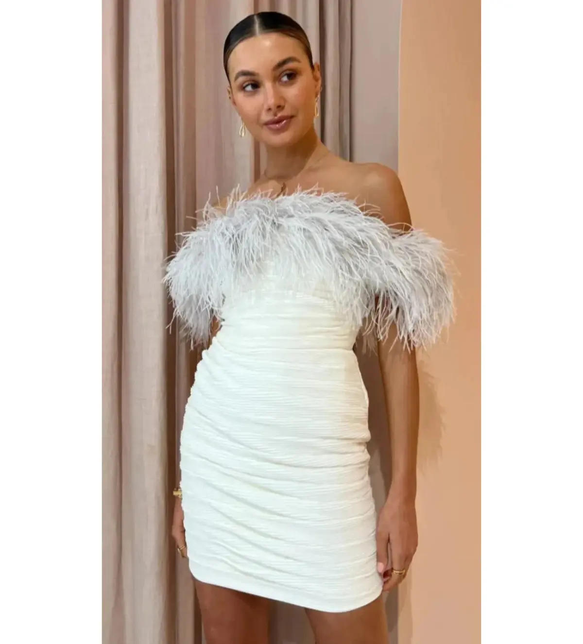 Rachel Gilbert Zion Mini Dress White Size AU 6 - Image 2