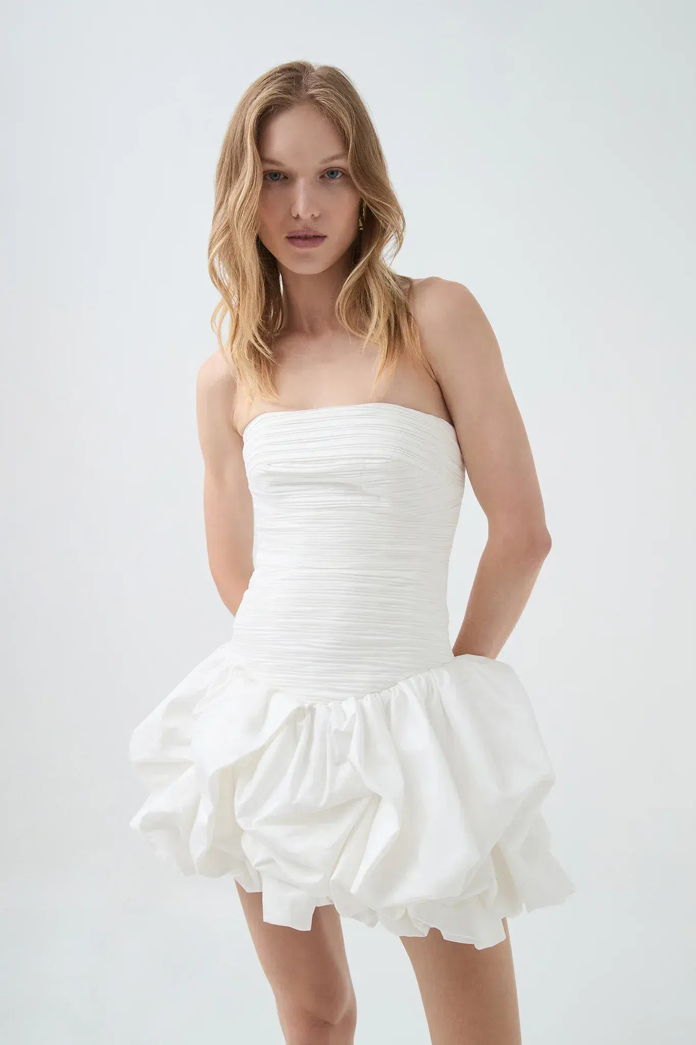 AJE Violette Bubble Hem Mini Dress White Size 6 - Image 2