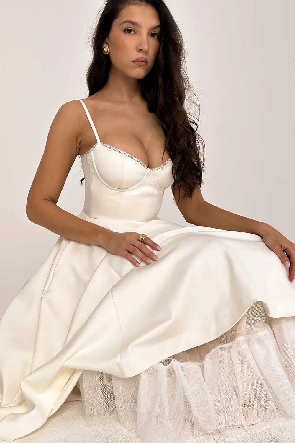 House of CB Mademoiselle White Tull Midi Dress Size AU 6 - Image 8