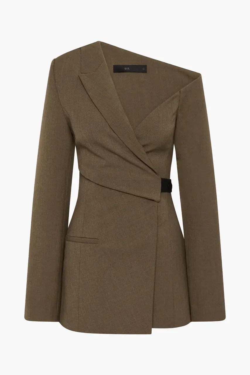 SIR the Label Sartoria Mini Dress Chocolate Marle Size 8 - Image 5