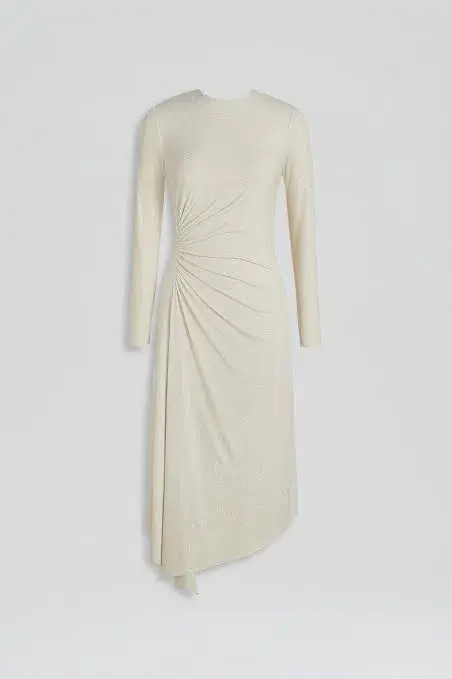 Scanlan Theodore Draped Tinsel Midi Vanilla Size 10 for rent on The Volte - main image