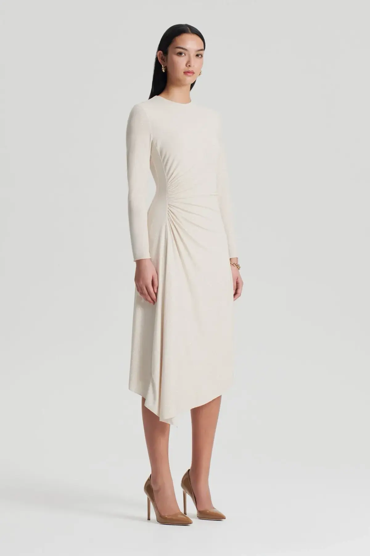 Scanlan Theodore Draped Tinsel Midi Size 10 - Image 1