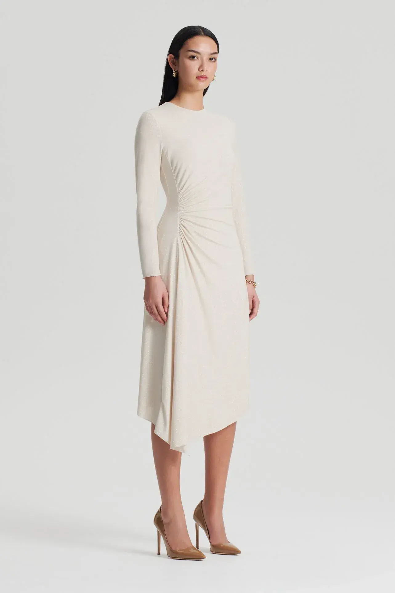 Scanlan Theodore Draped Tinsel Midi Size 10 - Image 1