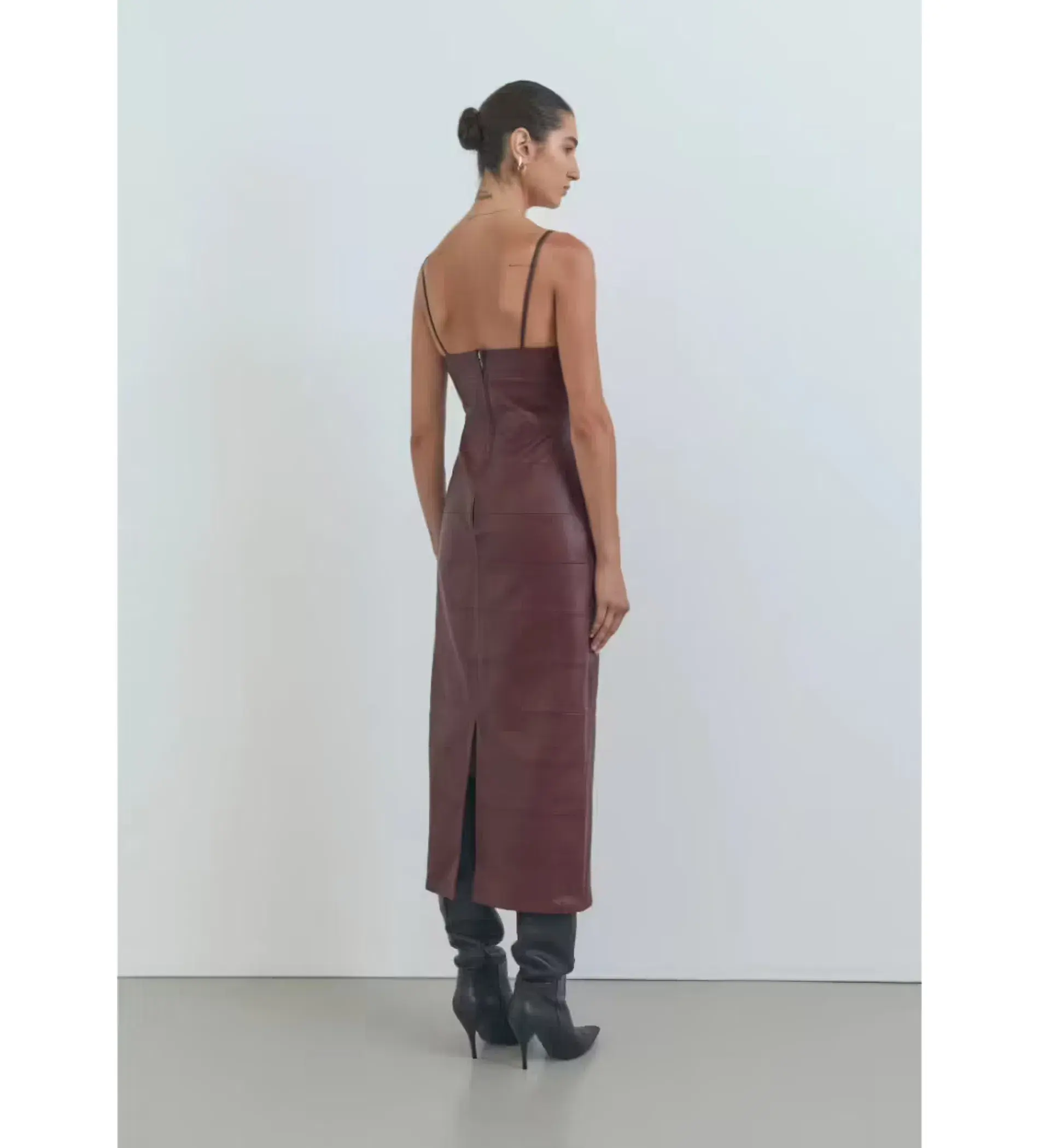 Viktoria And Woods Espionage Midi Dress In Burgundy Size AU 6  - Image 2