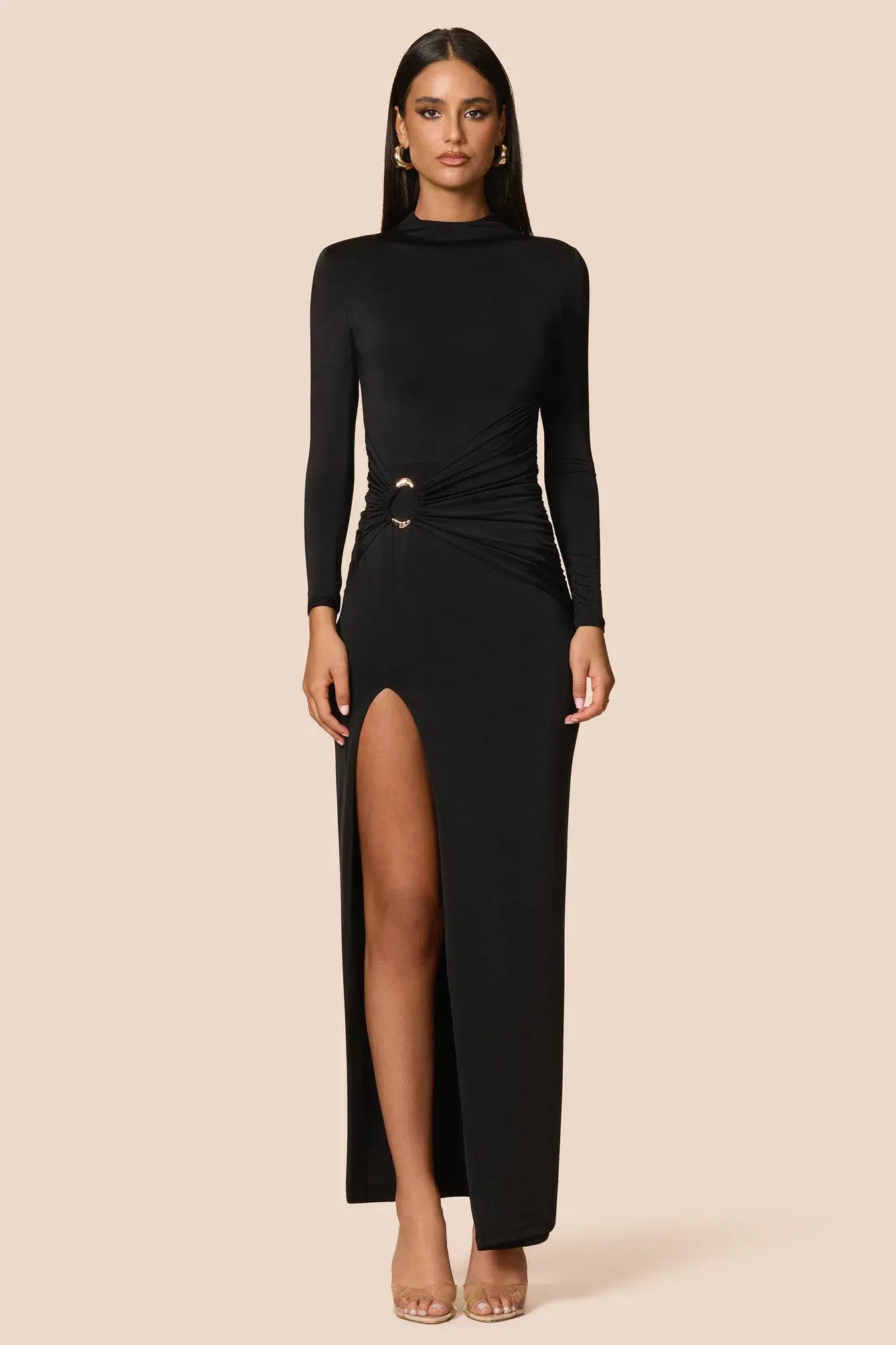 Love Nookie Kaia LS Maxi Dress Black Size AU 8 - Image 1