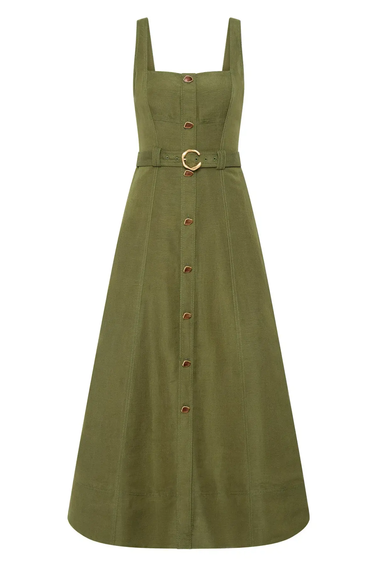 AJE Axle Utility Midi Dress Palm Green Size AU 10 - Image 5