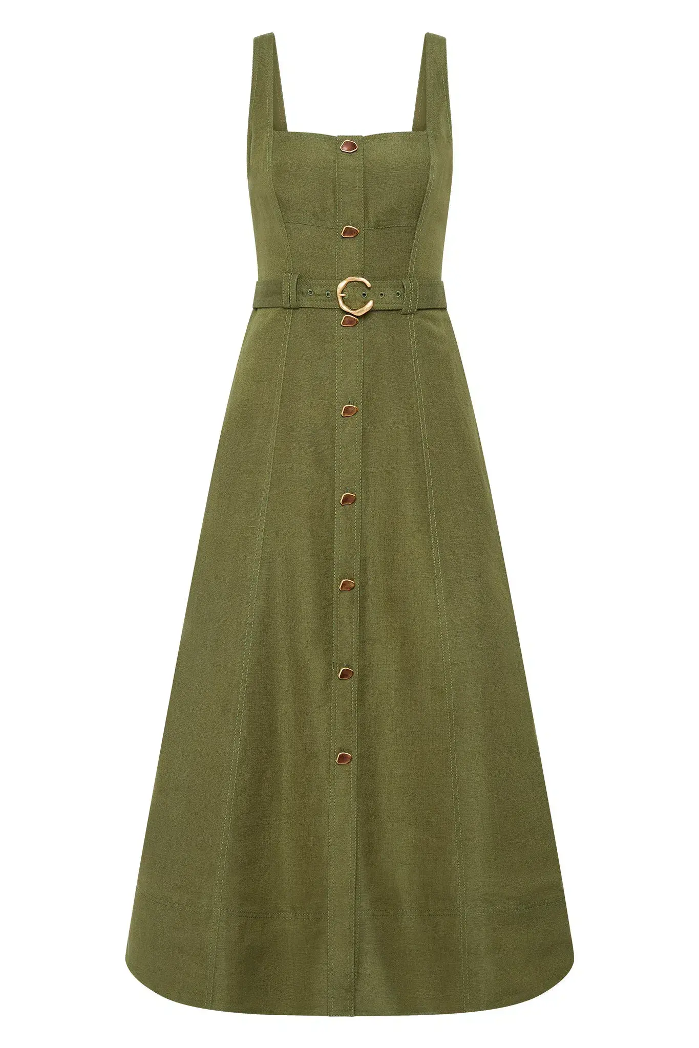 AJE Axle Utility Midi Dress Palm Green Size AU 10 - Image 5
