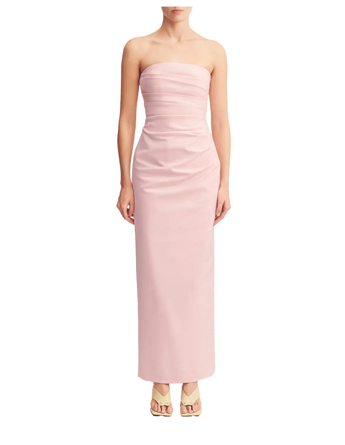 Shona Joy Lani Strapless Draped Maxi dress Fairyfloss Baby Pink Size 8  - Image 1