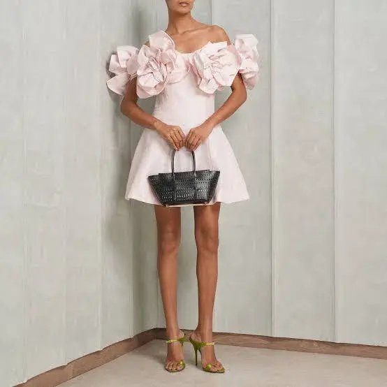 Aje Etta Mini Dress in Pastel Pink Size AU 10 - Image 7