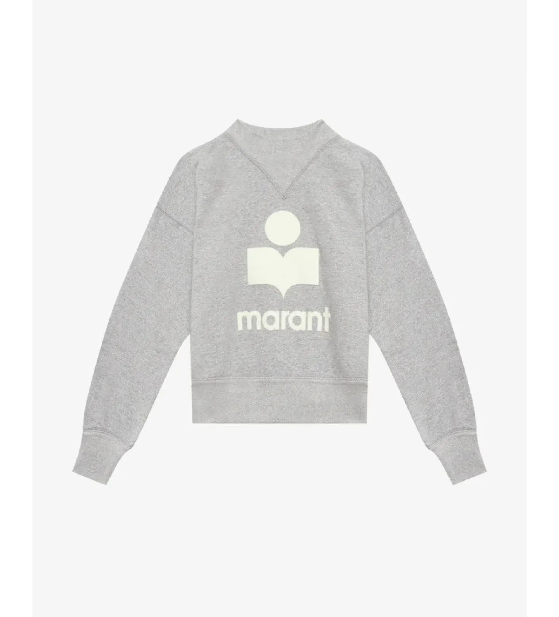 Isabel Marant Moby Stand-up Collar Logo Sweatshirt Gray Size 10/M - Image 4