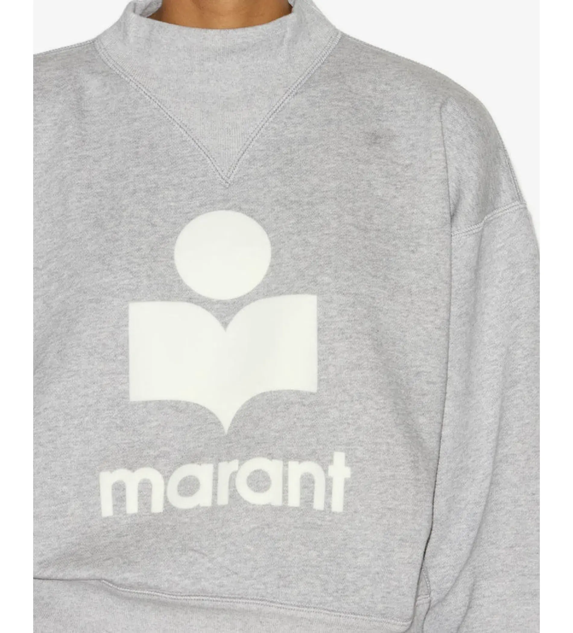 Isabel Marant Moby Stand-up Collar Logo Sweatshirt Gray Size 10/M - Image 3