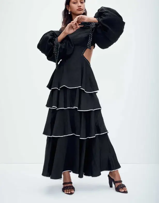 Aje Gracious Cut Out Maxi Dress Black Size 6 - Image 2