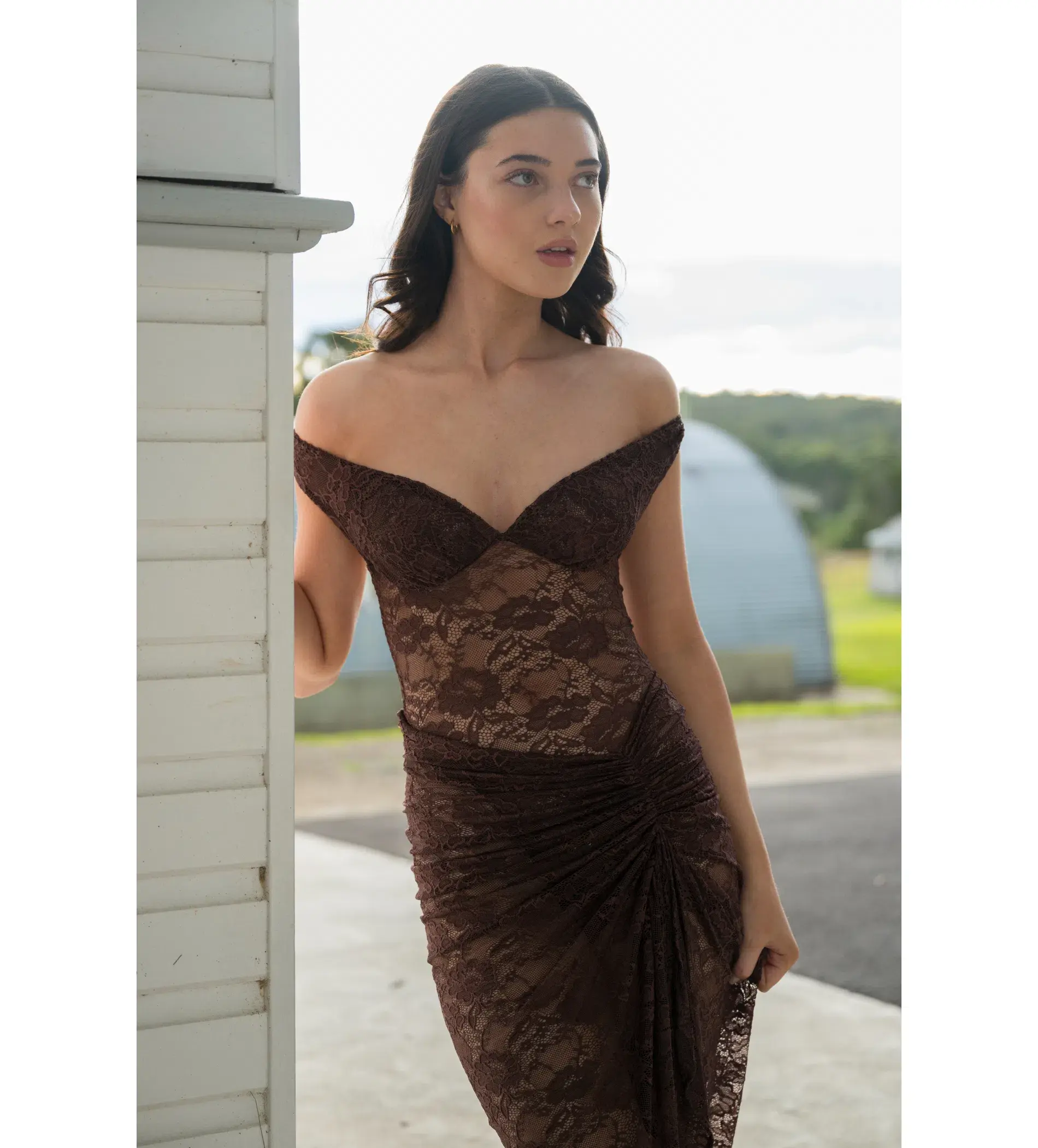 Natalie Rolt Aubrey Maxi Dress in Espresso Size 0 AU 6 - Image 3