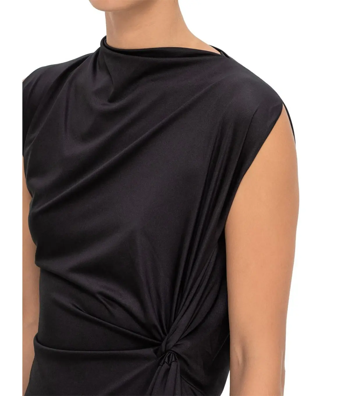 Victoria Beckham Asymmetric Drape Midi Dress Size 16 - Image 4