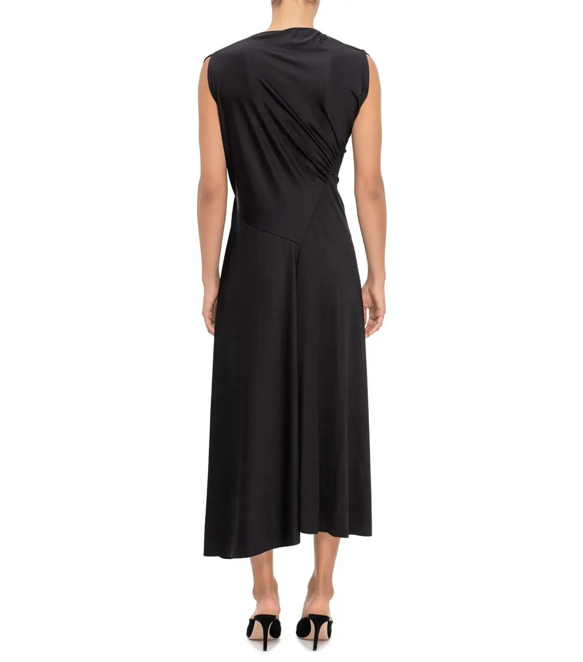 Victoria Beckham Asymmetric Drape Midi Dress Size 16 - Image 2