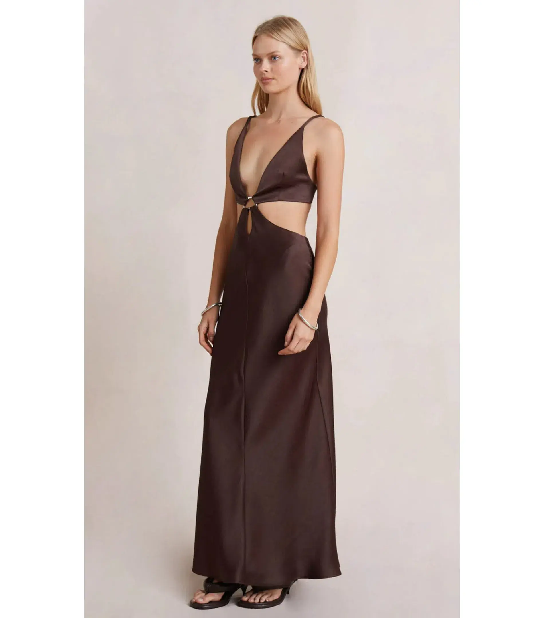 Bec and Bridge Flex V Maxi Dress in Brown Size AU 6  - Image 2