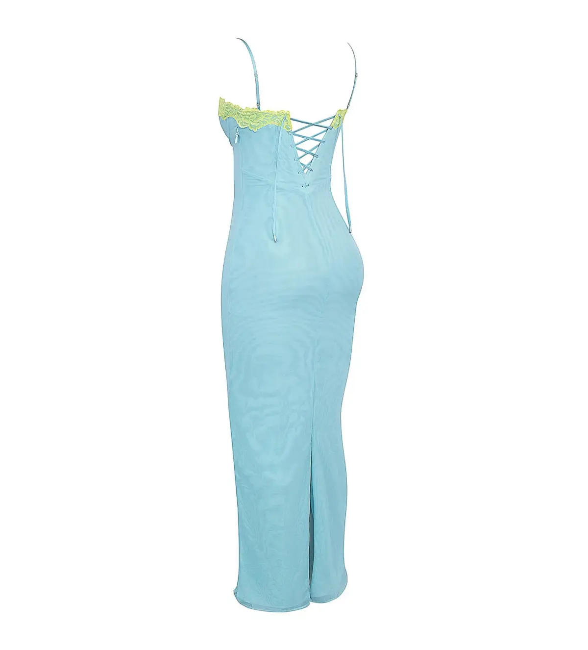 House of CB Aiza Lace Maxi Dress Ocean Blue Contrast Size S AU 8  - Image 6