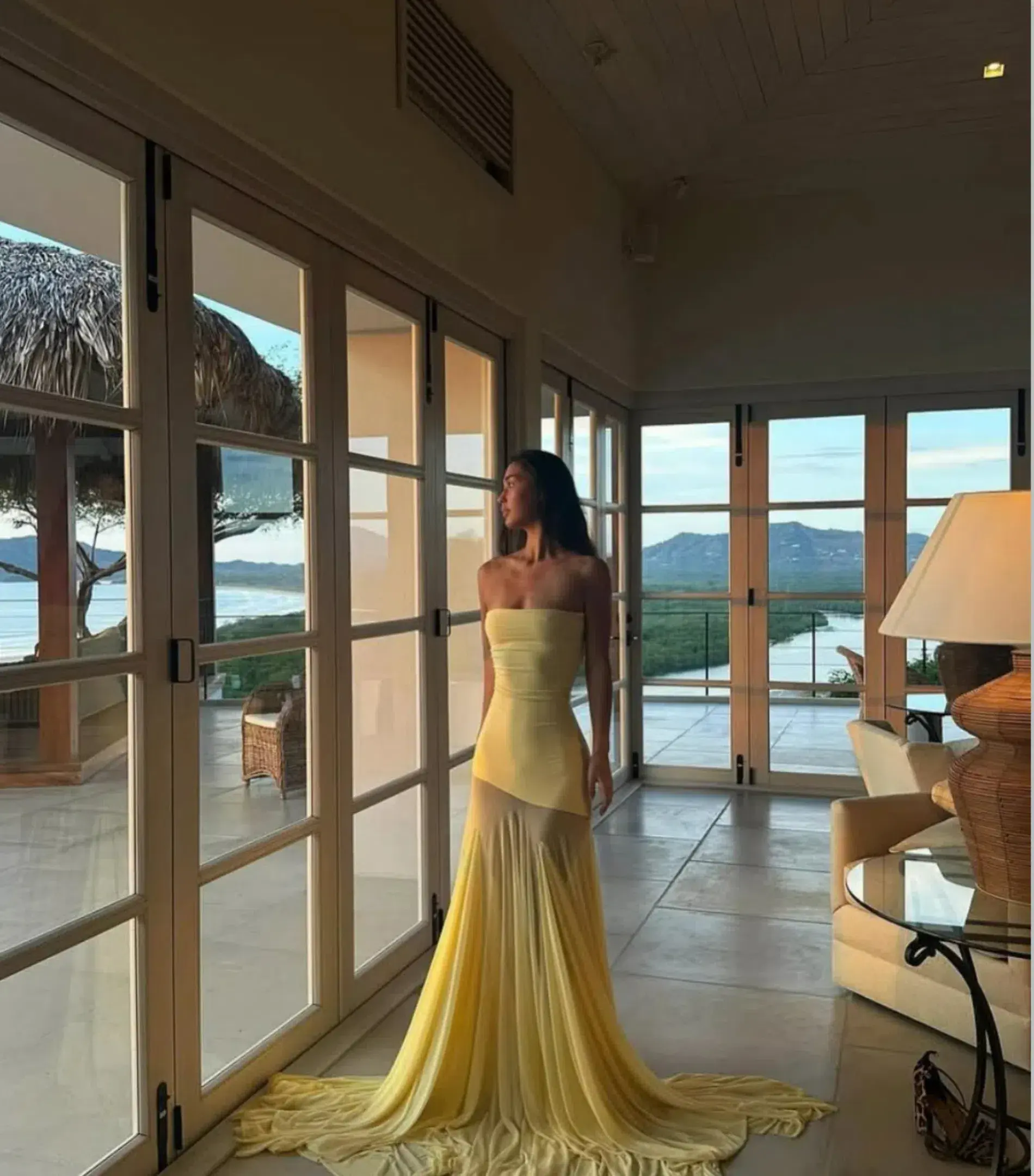Deme By Gabriella Dahlia Strapless Gown Butter Yellow Size AU 6  - Image 3