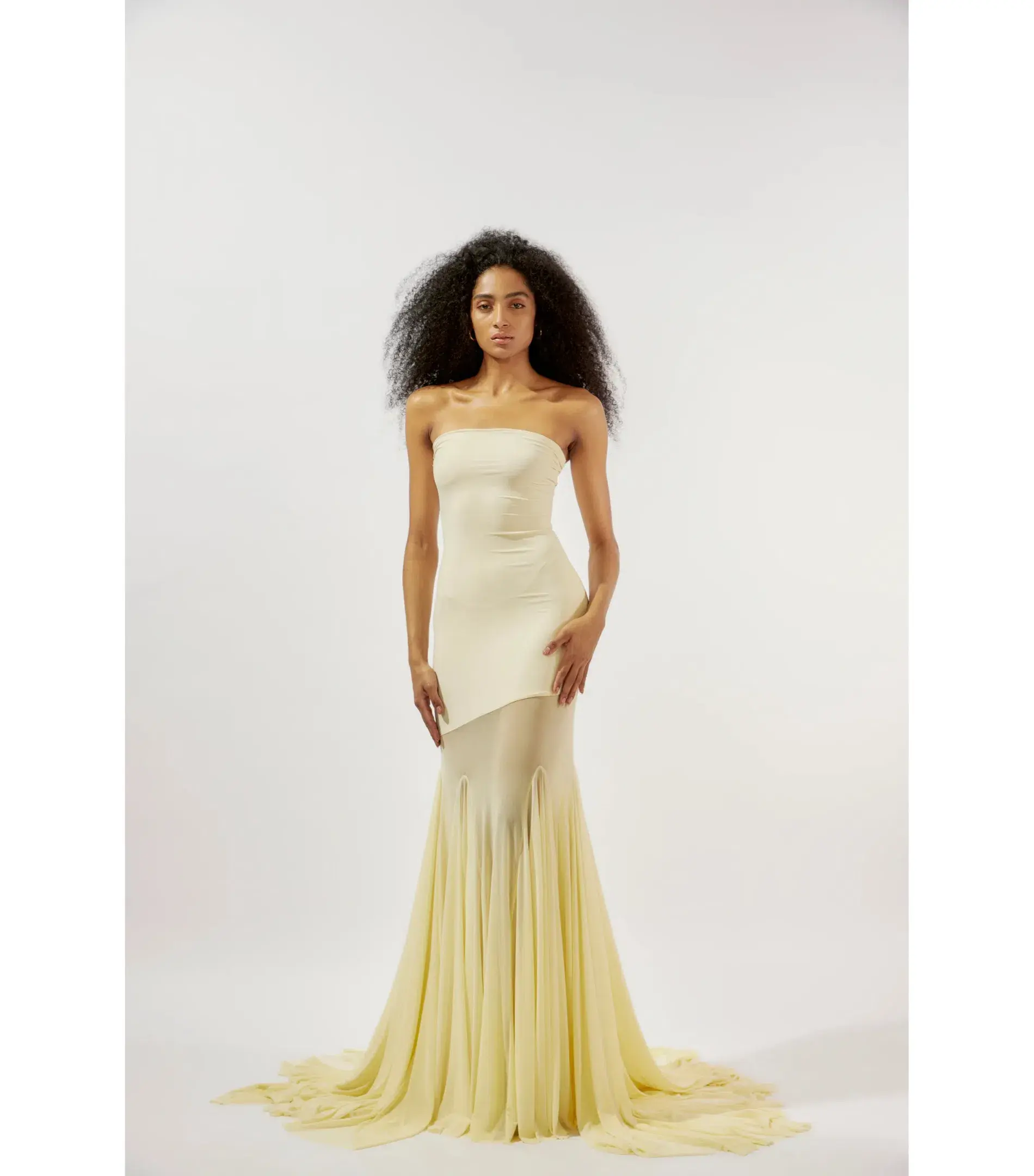Deme By Gabriella Dahlia Strapless Gown Butter Yellow Size AU 6  - Image 1