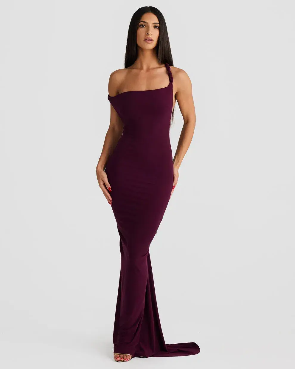 Melani The Label Maia Maxi Gown Mulberry  Size 6 for rent on The Volte - main image