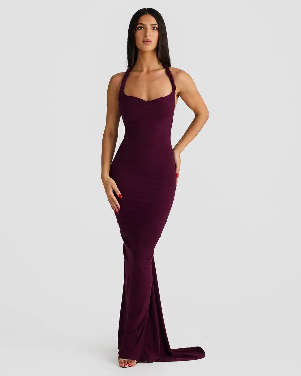 Melani The Label Maia Maxi Gown Mulberry  Size 6 for rent on The Volte - main image
