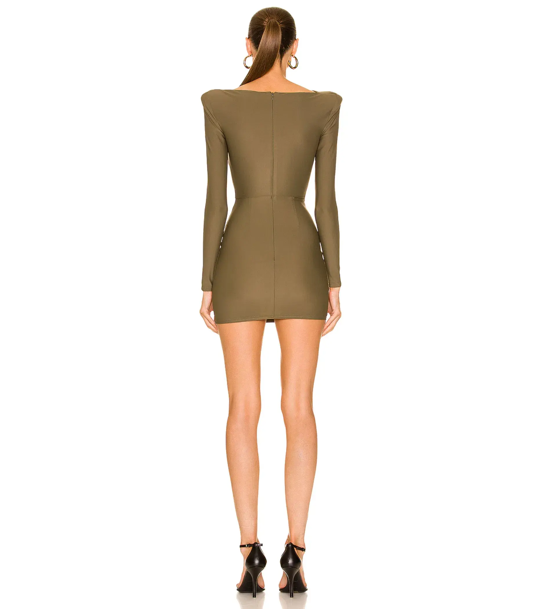 Alex Perry Barett Cutout Mini dress in Khaki   AU 6 - Image 4
