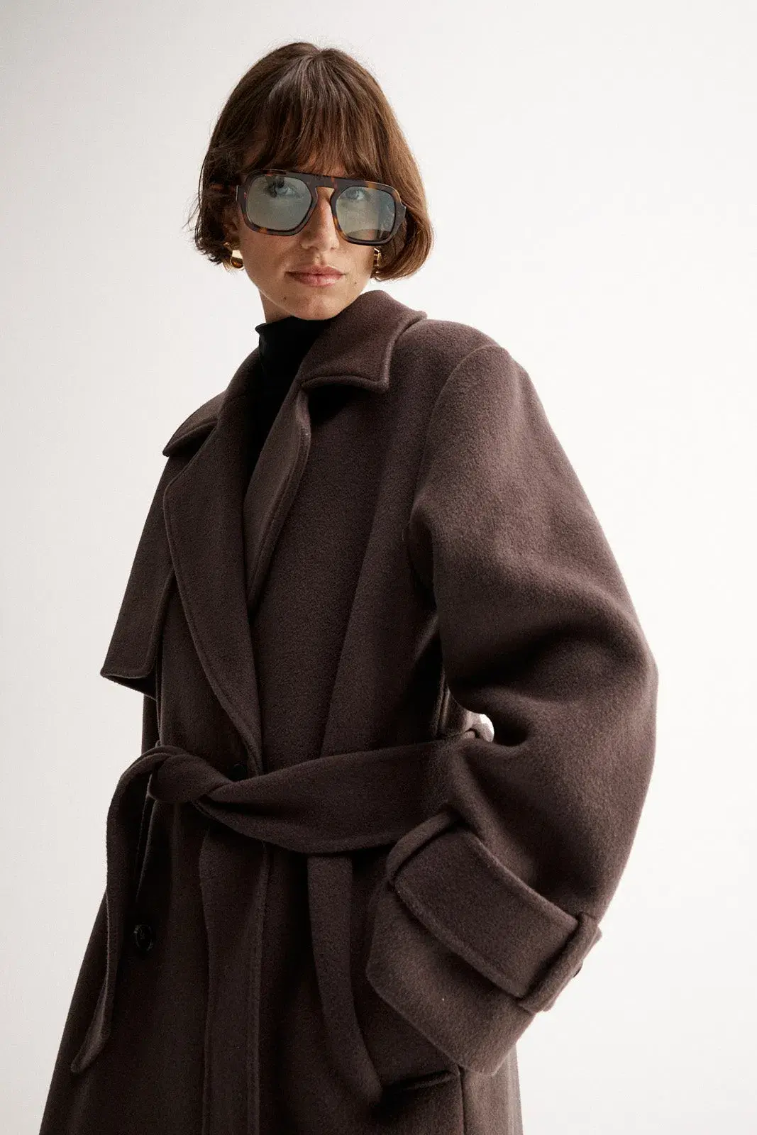 Elka Collective Arna Coat in Chocolate Brown Size 12/L - Image 4