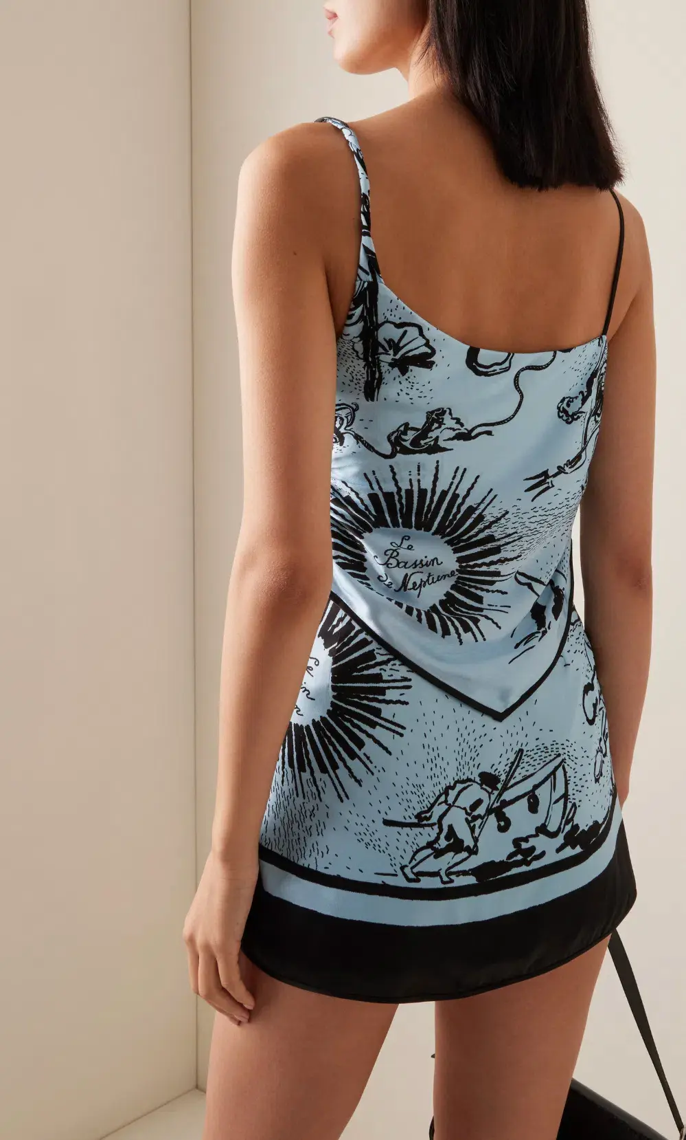 Sir The Label Dreamwood Scarf Cami and Mini Skirt Set Blue Print Size 4 - Image 3