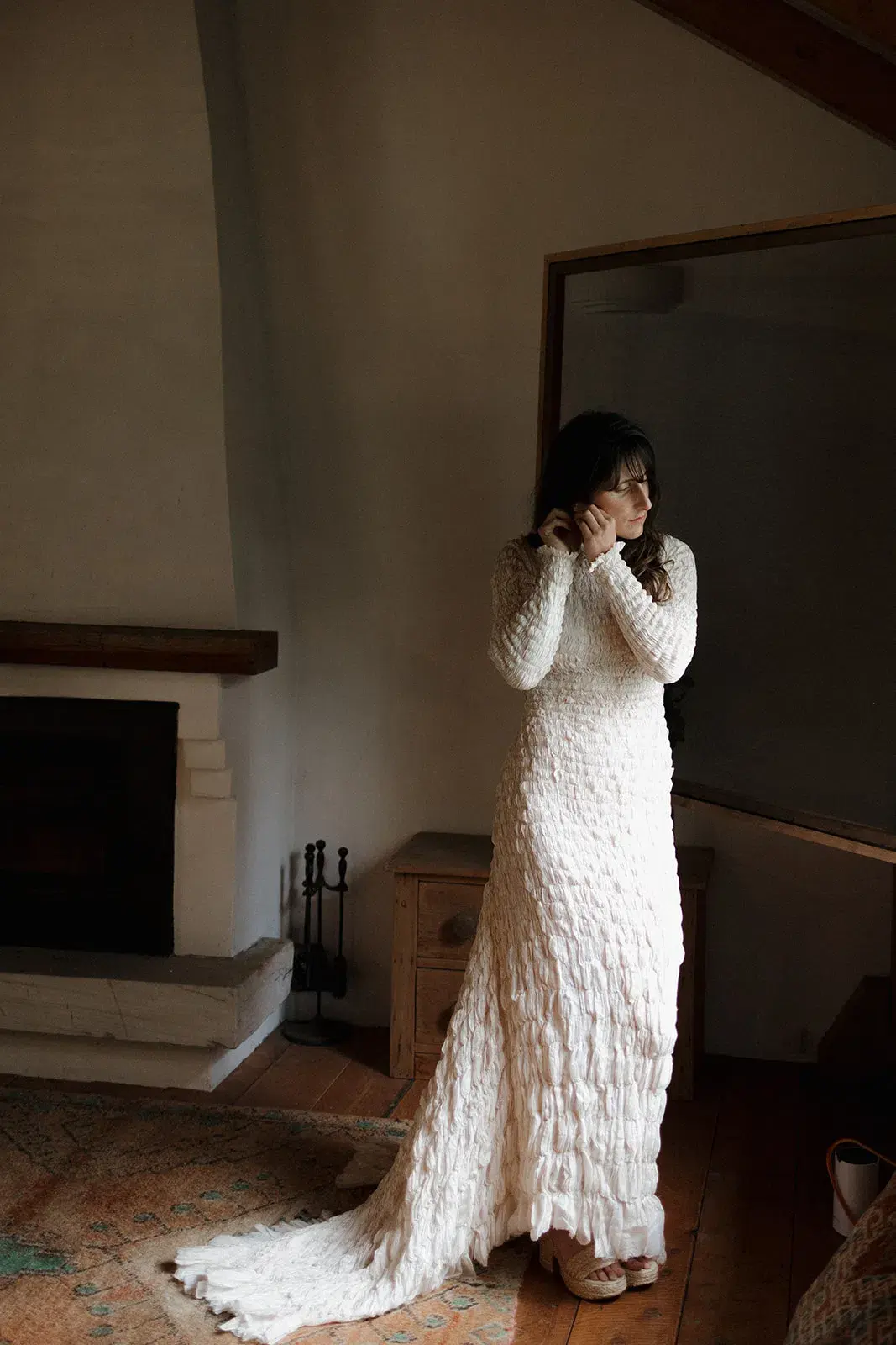 About Phaedra Pisces Gown Silk Maxi Natural Ivory Peach Size 8 - Image 3