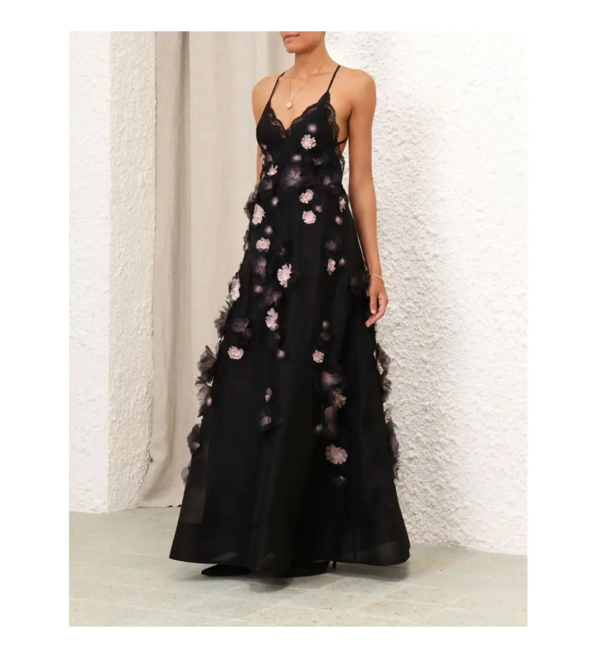 Zimmermann Matchmaker Daisy Slip Maxi Dress in Black Size AU 10 - Image 2