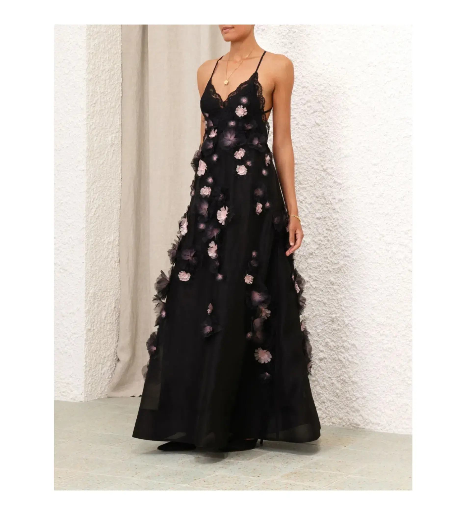 Zimmermann Matchmaker Daisy Slip Maxi Dress in Black Size AU 10 - Image 2