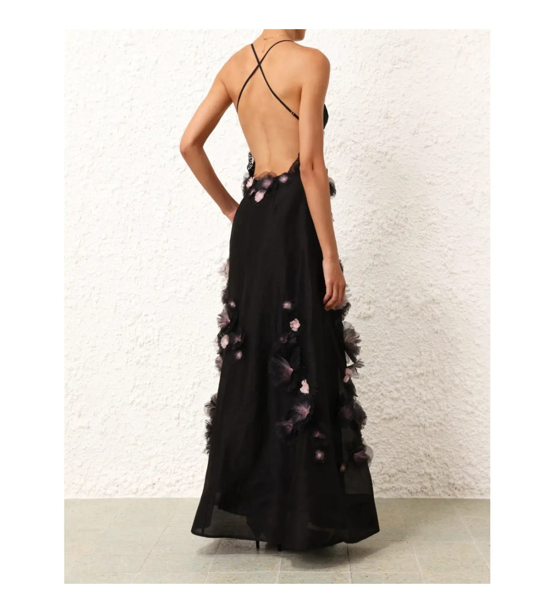 Zimmermann Matchmaker Daisy Slip Maxi Dress in Black Size AU 10 - Image 4