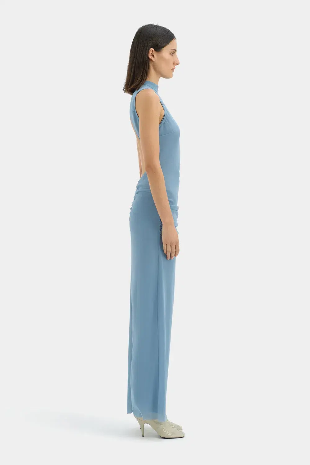 Sir the Label Ruby Open Back  Maxi Gown Aqua Size 8  for rent on The Volte - main image