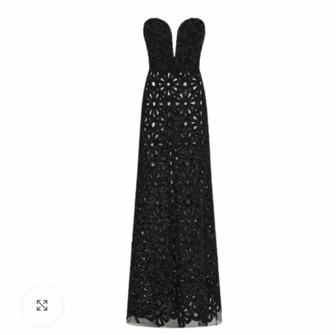 Carla Zampatti Black Lurex Encrusted Sheer Gown Size 12 for rent on The Volte - main image