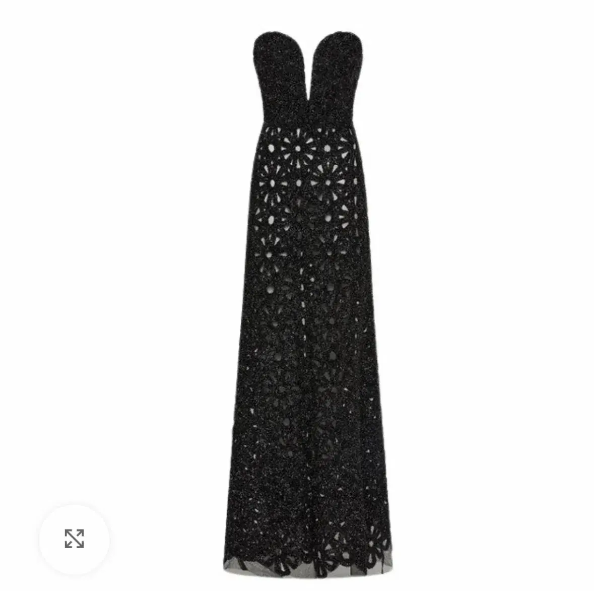 Carla Zampatti Black Lurex Encrusted Sheer Gown Size 12 - Image 4